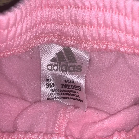 Adidas Baby Girl Pink and White Joggers 3 months - Picture 5 of 6
